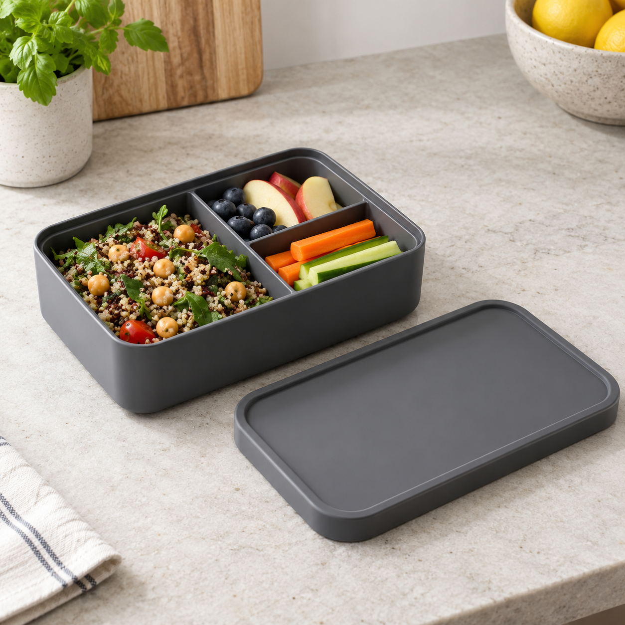AI-generated fictional test product: Slate Lunch Box.