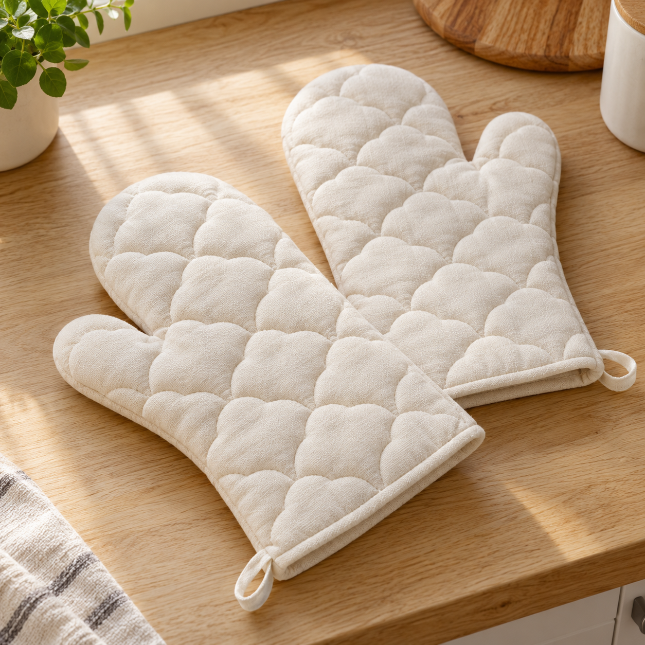 AI-generated fictional test product: Cloud Oven Mitts.